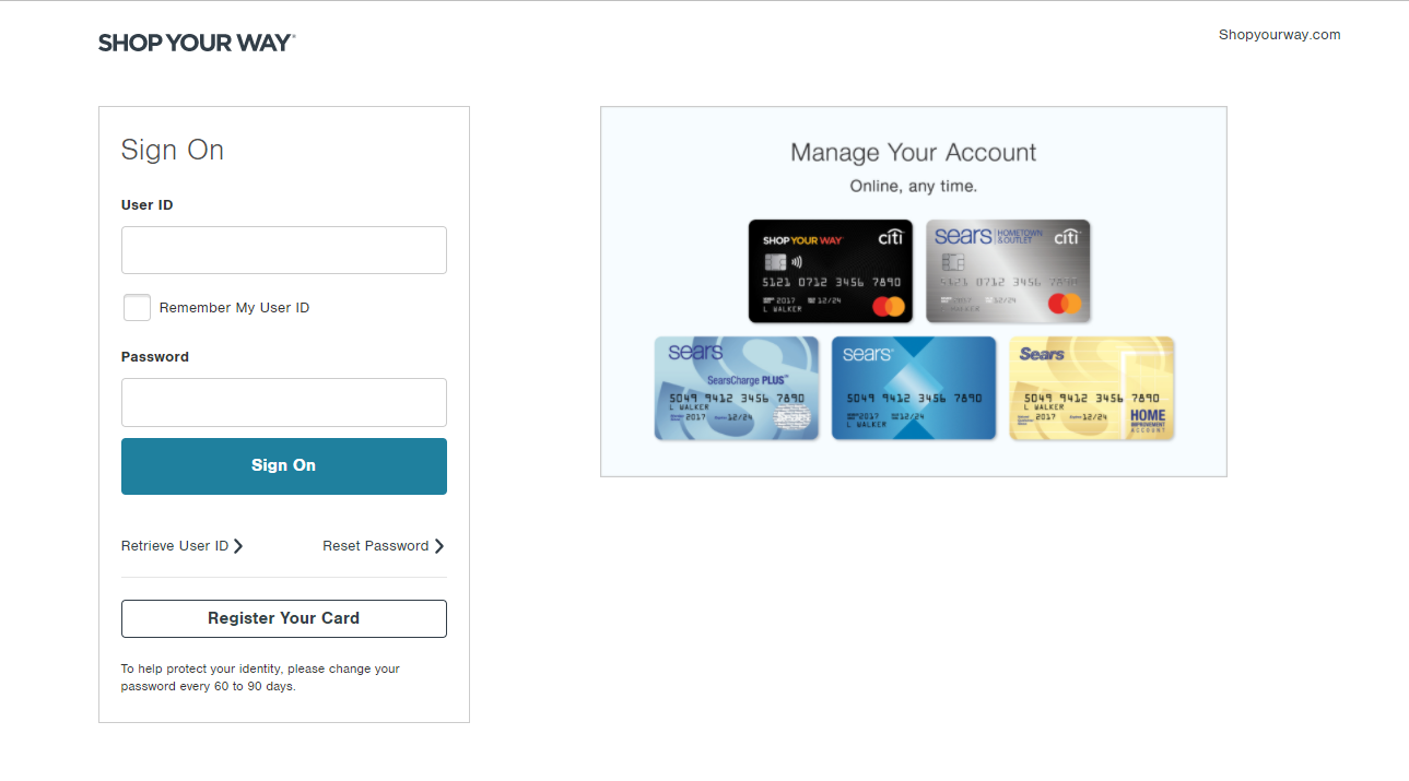 Shop Your Way Card Login Activate At SYW AccountOnline